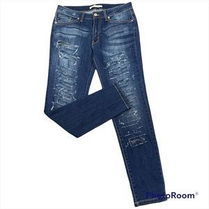 Kancan Womens Size 30 Straight Leg Ripped Jeans Destroyed